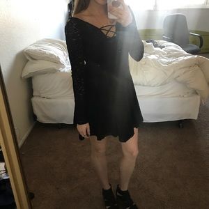 Free People Black Lace Dress